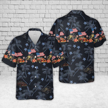 Maxcorners Custom Car American Flag Hot Rod Classic Car Hawaiian Shirt