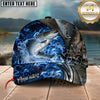 Maxcorners Fishing Blue Flame Water Art Personalized Classic Cap (12 Fish Species)