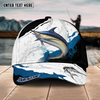 Maxcorners Fishing Black White Water Flow Pattern Sport Pattern Personalized Name 3D Cap (11 Breeds)