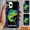 Maxcorners Fishing 3D Realistic Honeycomb Tech Background Personalized Name Phone Case (10 Fish Species)