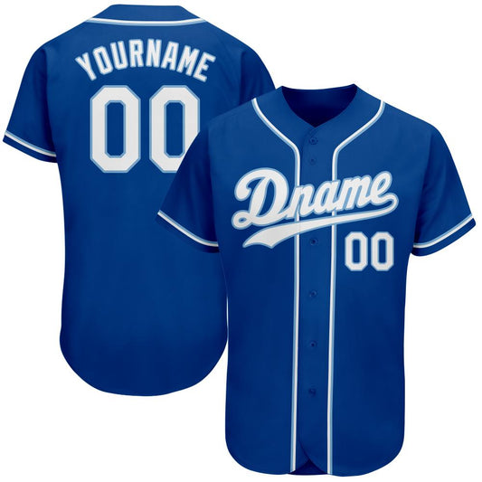 Maxcorners Custom Royal White-Light Blue Authentic Baseball Jersey LM2605