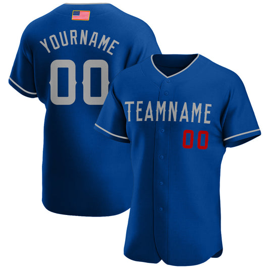 Maxcorners Custom Royal Gold-White Premium American Flag Fashion Baseball Jersey LM0210