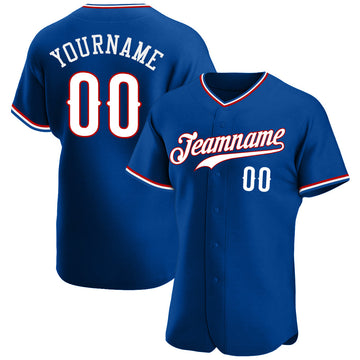 Maxcorners Custom Royal White-Red Authentic Baseball Jersey LM2605