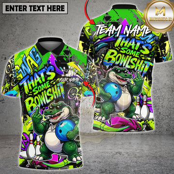 Maxcorners Bowling Graffiti Alligator Street Style Neon Vibe Multioptions Personalized Name, Team Name 3D Shirt