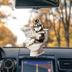Maxcorners Personalized Siberian Husky Dog Reading Newspaper Ornament, Dog Hanging Ornament
2D Flat LM2511
