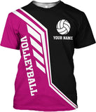 Maxcorners Volleyball Pink Personalized Name Shirt