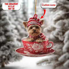 Maxcorners Personalized Yorkie Christmas Ornament, Custom Dog Flat Acrylic Ornament
2D Flat LM2511