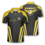 Maxcorners Yellow Heartbeat Sports Billiard Personalized 3D Unisex Shirt