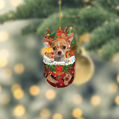 Maxcorners Tan Chihuahua Dog Snow Pocket Christmas Ornament, Chihuahua Dog Xmas Ornament
2D Flat LM2511