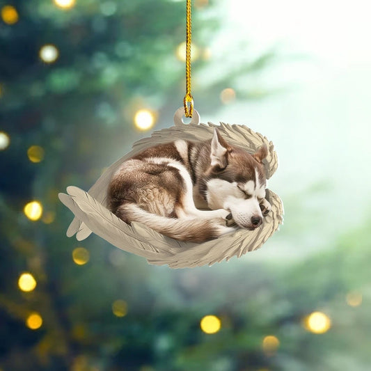 Maxcorners Personalized Sleeping Siberian Husky Dog Christmas Ornament, Dog Angel Wings
2D Flat LM2511