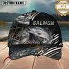 Maxcorners Fishing Black Silver Water Splash Customized Name 3D Cap