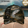 Maxcorners Fishing Dark Camo Mountain Outdoor Customized Name 3D Cap