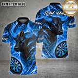 Maxcorners Dartboard Fire Bull Flame Art Design Multi Options Personalized Name Team Name 3D Shirt