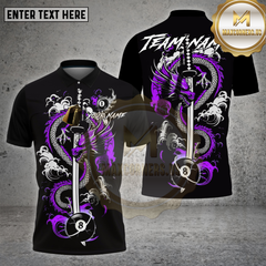 Maxcorners Billiards Shirt Dragon Sword 8 Ball Multioptions Personalized Name, Team Name Unisex 3D Shirt