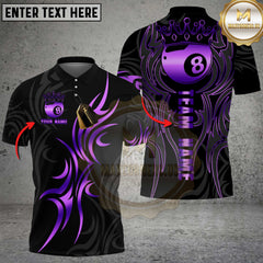 Maxcorners Billiards Shirt Royal Crown Gold 8 Ball Multioptions Personalized Name, Team Name Unisex 3D Shirt