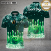 Maxcorners Bowling Shirt Snowflake Bowling Pins Winter Christmas Theme Multi Options Personalized Name, Team Name 3D Shirt