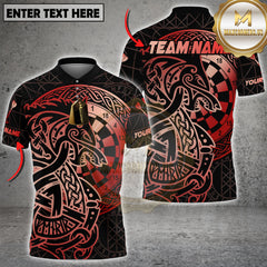 Maxcorners Darts Shirt Viking Gold Celtic Dartboard Multioptions Personalized Name, Team Name Unisex 3D Shirt