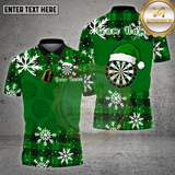 Maxcorners Darts Shirt Plaid Snowflake Dartboard Santa Hat Multi Options Personalized Name, Team Name 3D Shirt