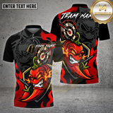 Maxcorners Darts Shirt Angry Chili Flame Target Design Multi Options Personalized Name, Team Name 3D Shirt
