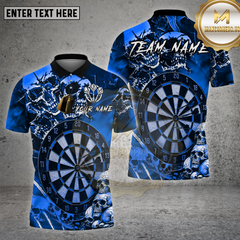 Maxcorners Darts Shirt Skull Dartboard Multioptions Personalized Name, Team Name Unisex 3D Shirt (4 Colors)