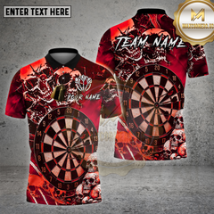 Maxcorners Darts Shirt Skull Dartboard Multioptions Personalized Name, Team Name Unisex 3D Shirt (4 Colors)