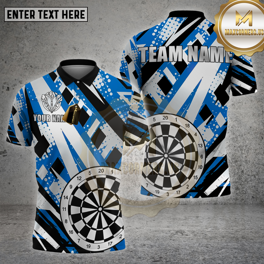 Maxcorners Darts Shirt Black Abstract Dartboard Multioptions Personalized Name, Team Name Unisex 3D Shirt (4 Colors)