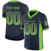 Maxcorners Custom Navy Neon Green-Gray Drift Fashion Football Jersey LM2605