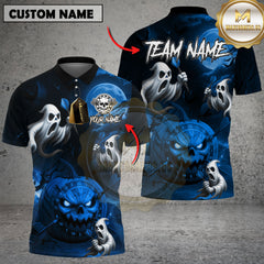 Maxcorners Dart Polo Shirt Halloween Pumpkin Ghost Lightning Multioptions Personalized Name, Team Name Unisex 3D Shirt (4 Colors)