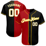 Custom Split Color Authentic Baseball Jersey (Multicolor)