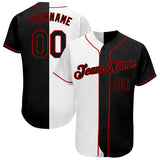 Custom Split Color Authentic Baseball Jersey (Multicolor)