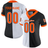 Maxcorners Custom Black Orange-White Split Fashion Football Jersey LM2605
