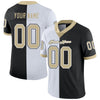 Maxcorners Custom Black Vegas Gold-White Split Fashion Football Jersey LM2605