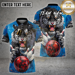 Maxcorners Bowling Fierce Tiger Power Throw Multi Options Personalized Name, Team Name 3D Shirt