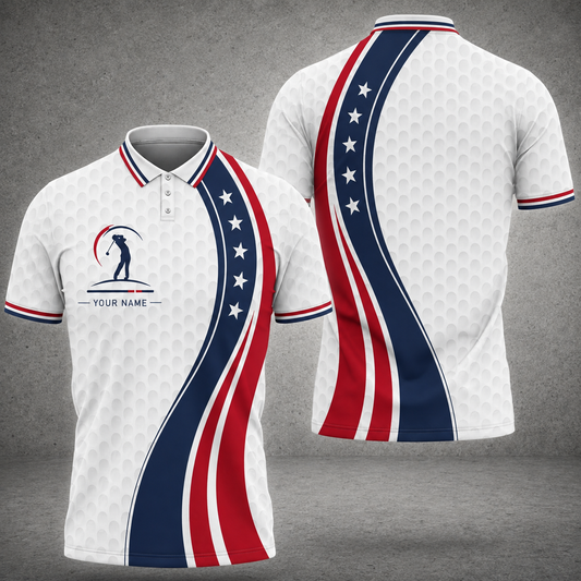Maxcorners Soft Swing 3D Golf Personalized Name Polo