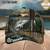 Maxcorners Fishing Patriotic Camo Flag Customized Name 3D Cap
