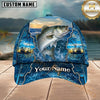 Maxcorners Fishing Ocean Sunset Scene Customized Name 3D Cap