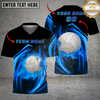 Maxcorners Volleyball Fire Flame Power Strike Multicolor Options Personalized 3D V-neck T-Shirt