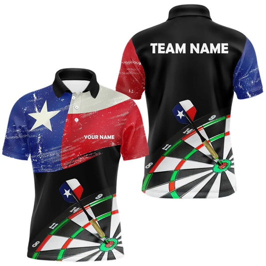 Maxcorners Texas Flag Dartboard Shirt for mens Custom Dart jerseys for team, patriotic dart league shirts