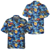 Maxcorners Hot Rod And Tropical Hibiscus Pattern Hawaiian Shirt