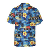 Maxcorners Hot Rod And Tropical Hibiscus Pattern Hawaiian Shirt