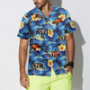 Maxcorners Hot Rod And Tropical Hibiscus Pattern Hawaiian Shirt