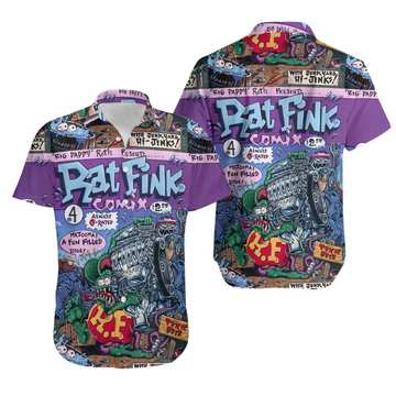 Maxcorners Rat Fink Comix Big Daddy Roth Hawaiian Shirt