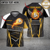Maxcorners Volleyball Lightning Court Action Premium Gold Accent Multicolor Options Personalized 3D V-neck T-Shirt