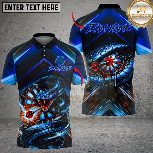 Maxcorners Darts Shirt Snake Attack Dartboard Venom Strike Graphic Multicolor Options Personalized Name, Team Name 3D Shirt (4 Colors)
