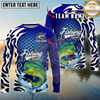 Maxcorners Fishing Scale Pattern Tribal Style Personalized Name, Team Name Long Sleeve Shirt (9 Breeds)