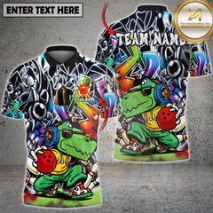 Maxcorners Bowling Crocodile Urban Hip Hop Graphic Multi Options Personalized Name, Team Name 3D Shirt
