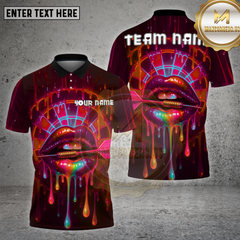 Maxcorners Darts Shirt Neon Lips Rainbow Drip Multioptions Personalized Name, Team Name Unisex 3D Shirt (4 Colors)
