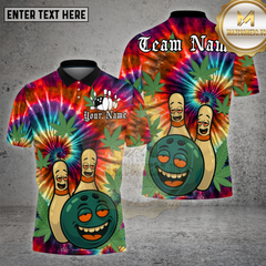 Maxcorners Bowling Shirt Tie Dye Funny Pins Multioptions Personalized Name, Team Name Unisex 3D Shirt (4 Colors)