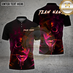 Maxcorners Darts Shirt Neon Skull Lips Glow Multioptions Personalized Name, Team Name Unisex 3D Shirt (4 Colors)