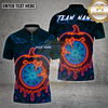 Maxcorners Darts Shirt Halloween Pumpkin Dartboard Neon Glow Multioptions Personalized Name, Team Name Unisex 3D Shirt (4 Colors)